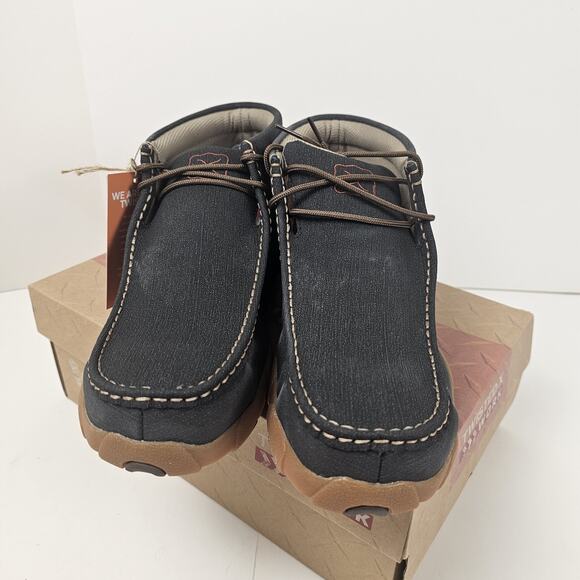 Twisted X MDMST03 Men’s Size 11.5 W Charcoal Leather Driving Moccasin Steel Toe main image 5
